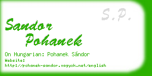 sandor pohanek business card