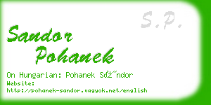 sandor pohanek business card
